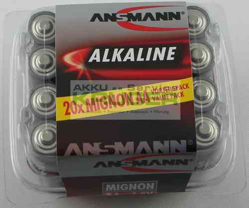 Ansmann 20er Box AA Mignon LR06 Red Alkaline Batterie