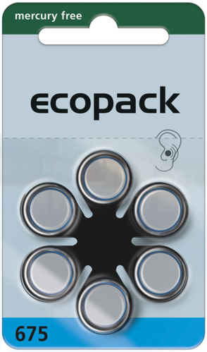 Varta Hörgerätebatterie Ecopack 675 - 6er Blister