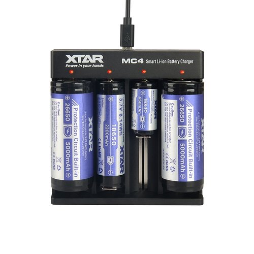 Xtar MC4 Charger intelligent LiIon-Ladegerät mit 2x USB Anschluss