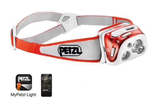 PETZL Kopflampe REACTIC + mit Bluetooth Steuerung korallenrot