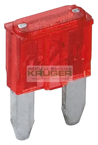 Kfz-Sicherungssortiment mini, 6 tlg., 10 A, Rot - 10 A, 16,7 x 11,2 x 3,81 mm