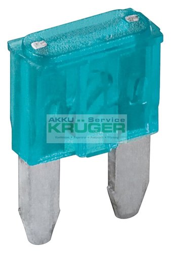 Kfz-Sicherungssortiment mini, 6 tlg., 15 A, Türkis - 15 A, 16,7 x 11,2 x 3,81 mm